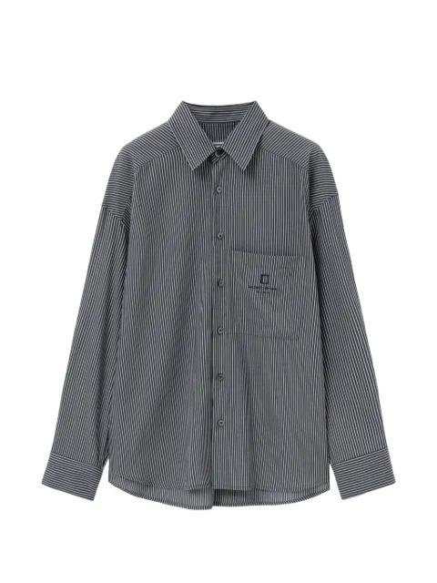 striped-pattern logo-detail shirt by WOOYOUNGMI