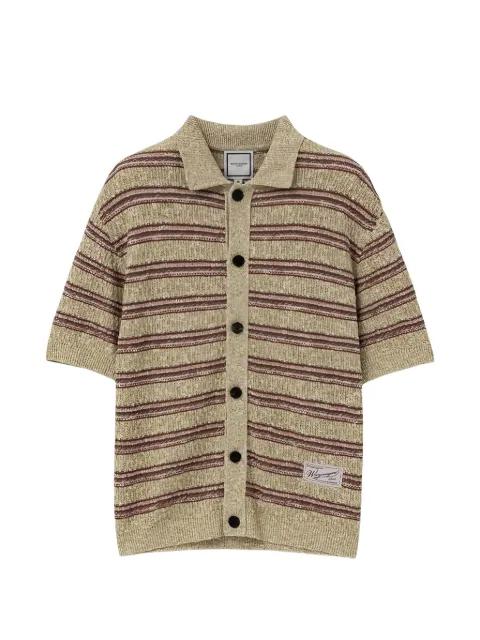 striped short-sleeve cardigan by WOOYOUNGMI