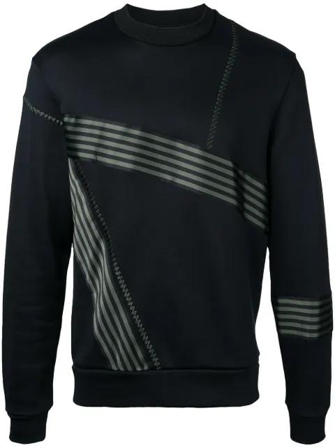 striped trim sweatshirt by WOOYOUNGMI