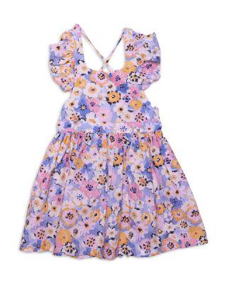 Girls' Flowers Ruffle Sleeve Dress - Little Kid by WORTHY THREADS
