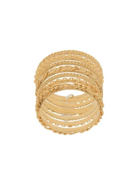 Sins And Senses drop-detail stack rings by WOUTERS&HENDRIX