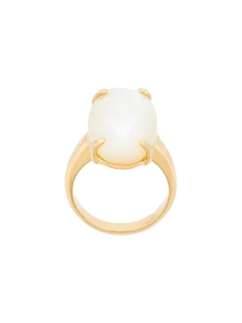 Technofossils mother of pearl ring by WOUTERS&HENDRIX