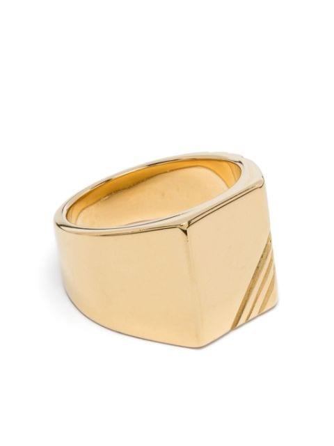 logo-engraved signet ring by WOUTERS&HENDRIX