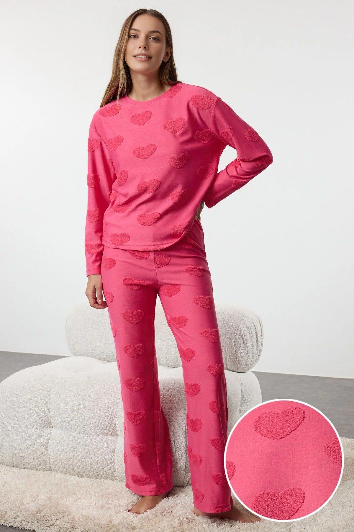 2-Piece Heart Print Pajama Set by WOVCOR