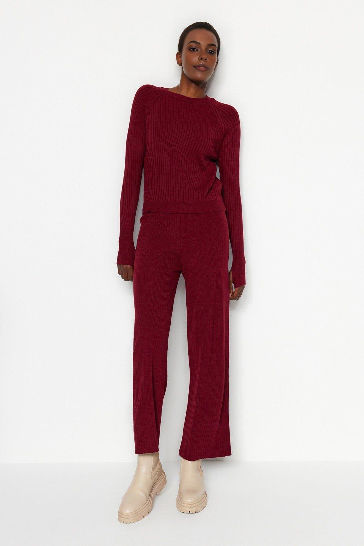 2-Piece Ribbed Knit Set with Thumbhole Sleeve Detail by WOVCOR