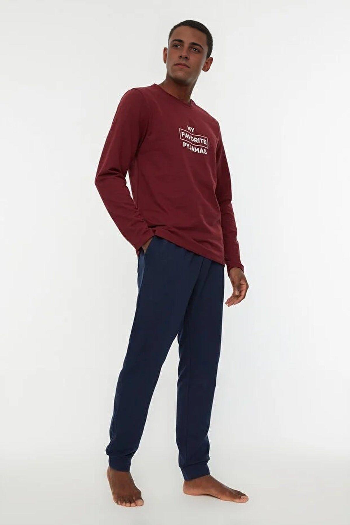 2 Piece Slogan Printed Knit Pyjama Set by WOVCOR