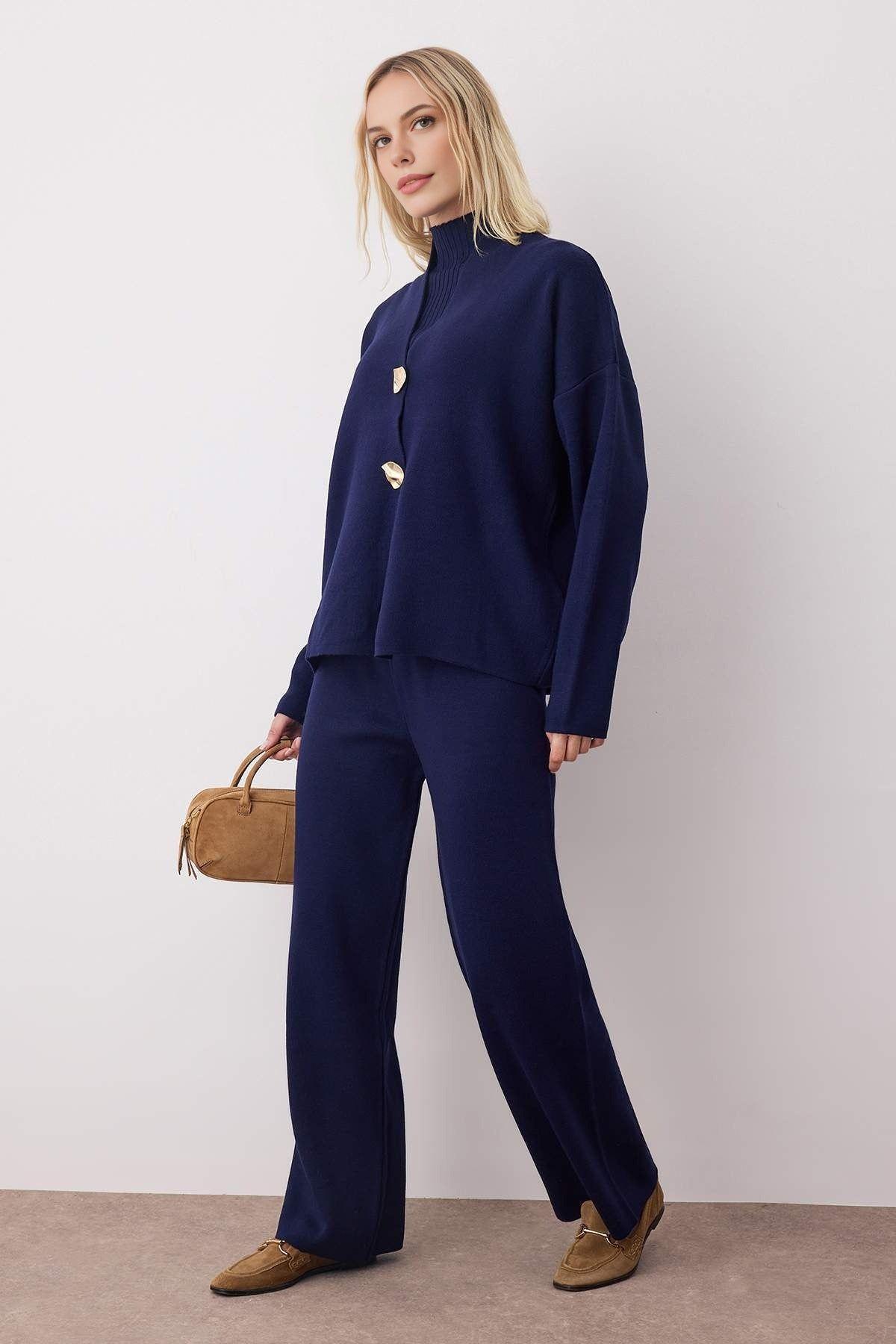 3-Piece Knit Cardigan, Top & Pants Set with Accessory Detail by WOVCOR