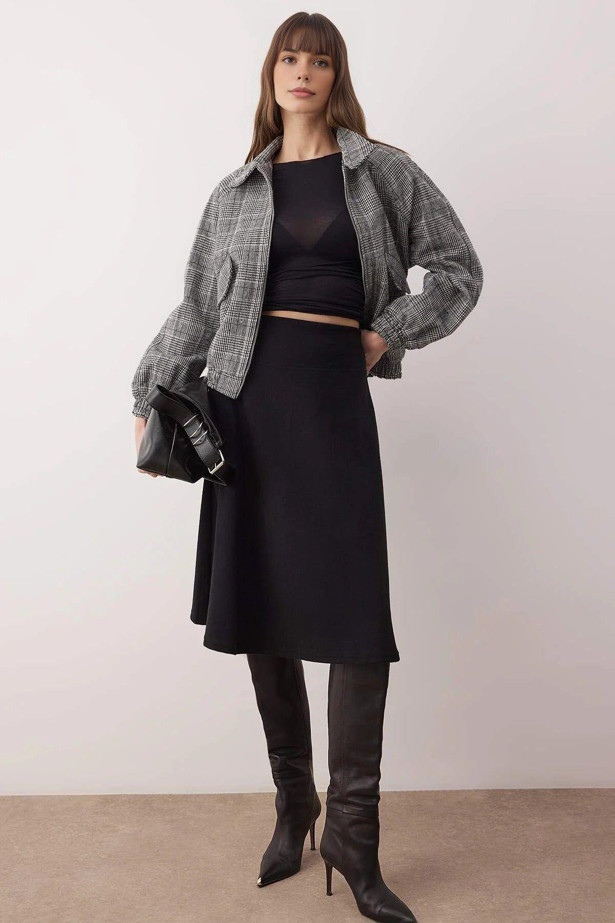 A-line Midi Knit Skirt by WOVCOR