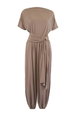 Belted Boat Neck Wide Leg Jumpsuit by WOVCOR