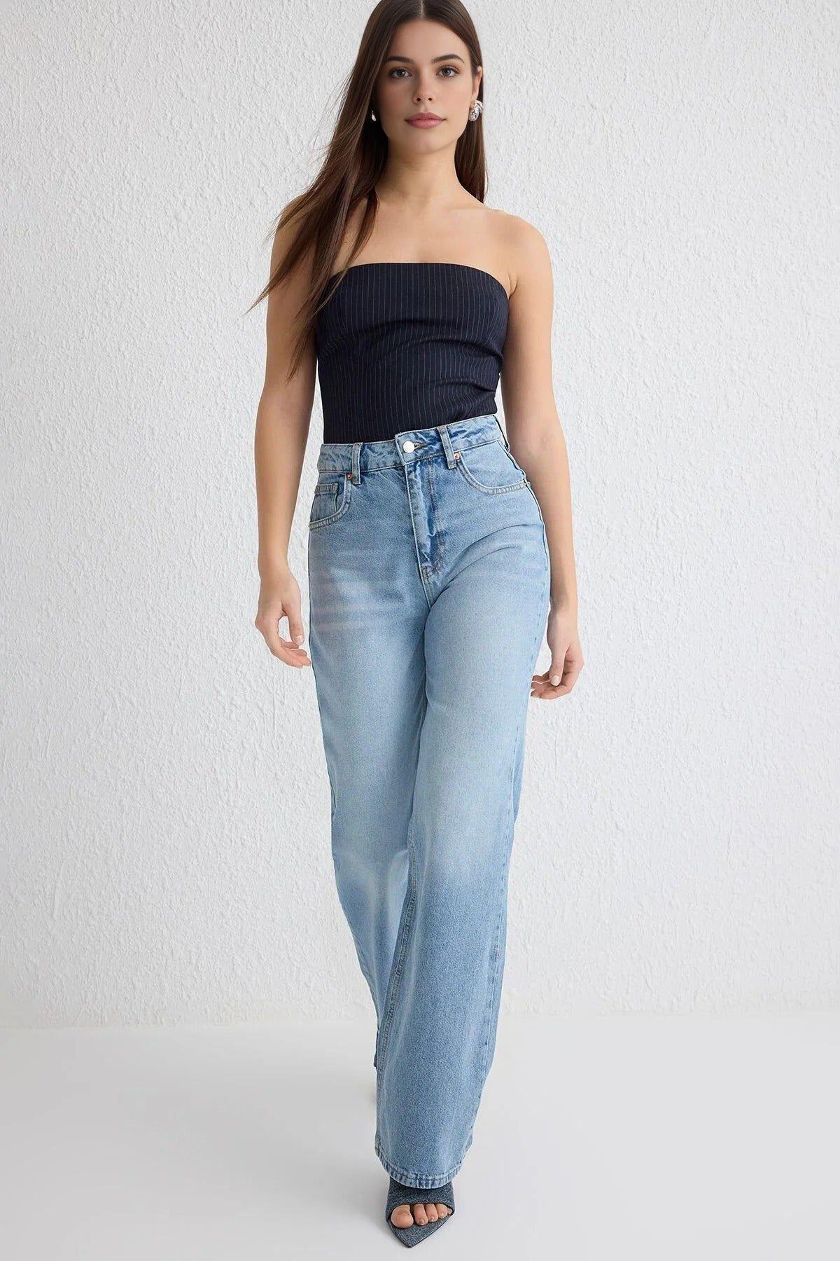 High Waist Wide Leg Jeans by WOVCOR