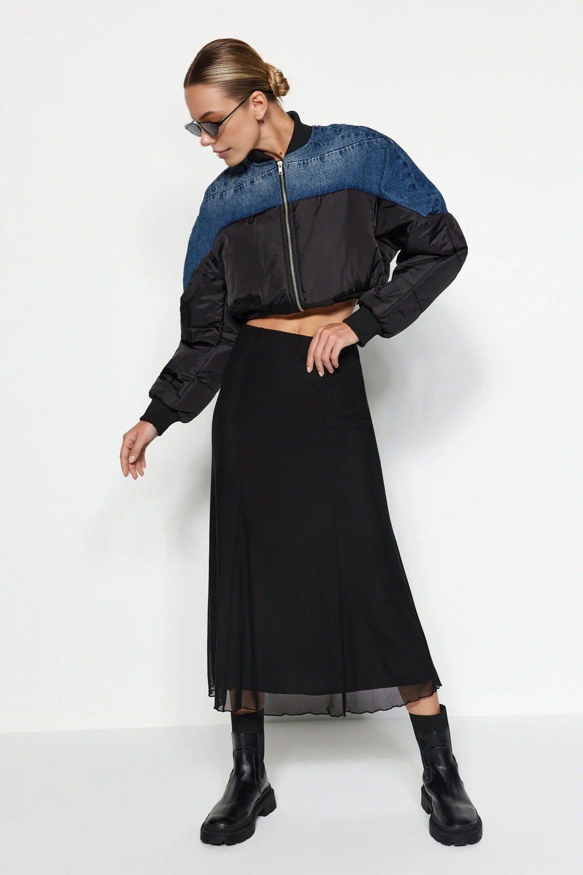 Lined Tulle Midi Skirt by WOVCOR