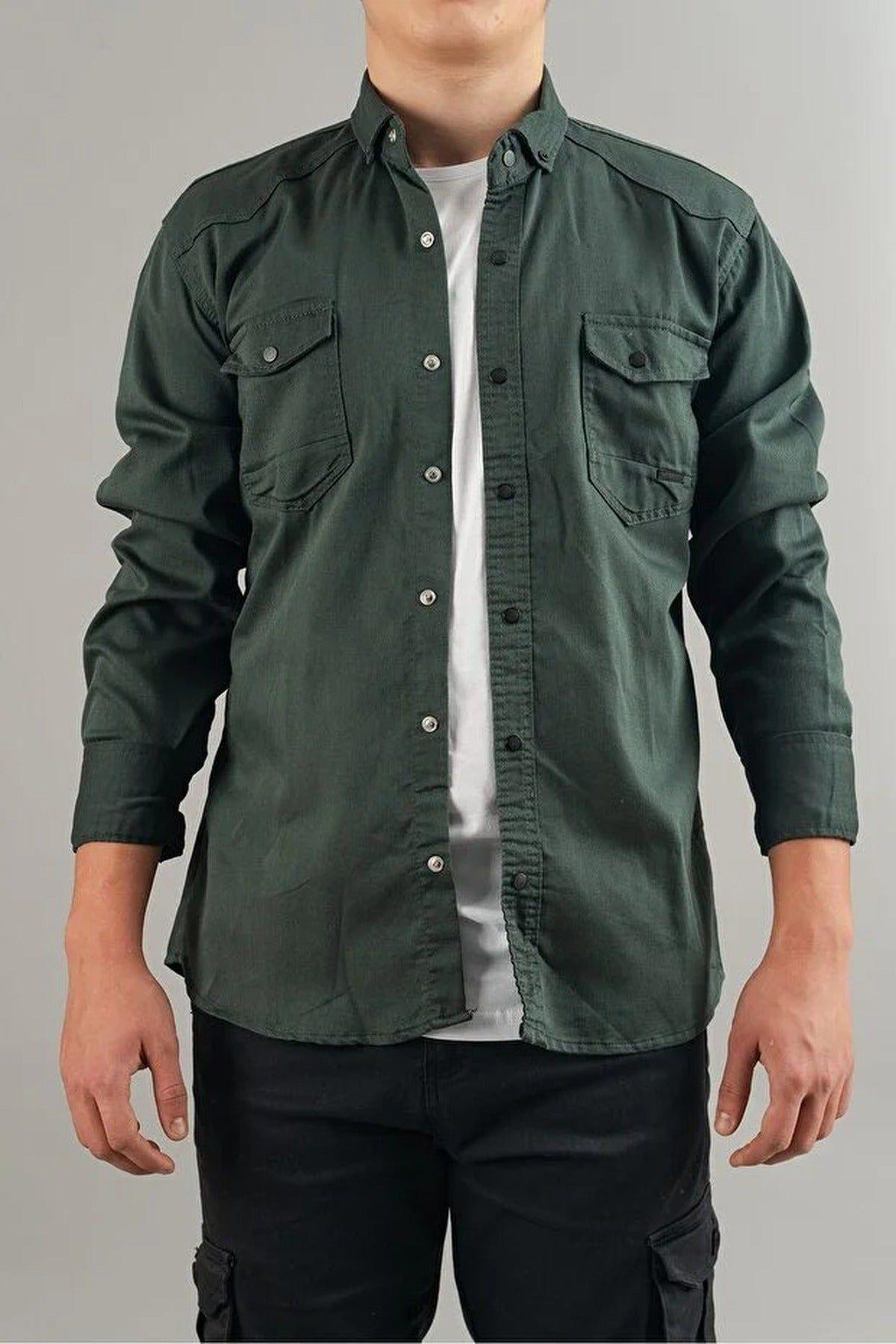 Men’s Button Through Pocket Detail Shirt by WOVCOR