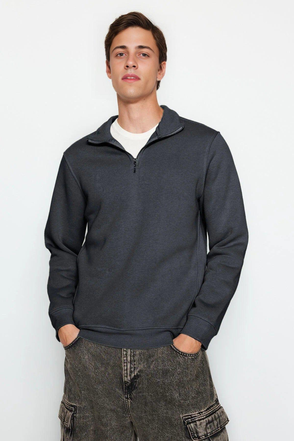 Men’s Half-Zip Stand Collar Sweatshirt by WOVCOR