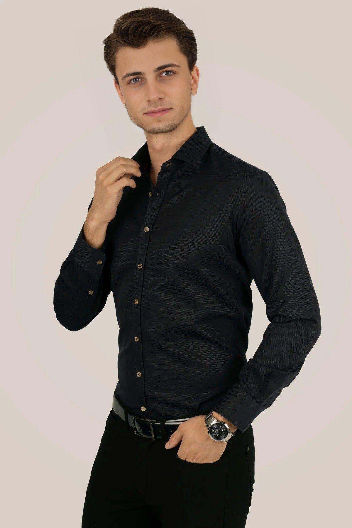 Men’s Long Sleeve Button Through Shirt by WOVCOR