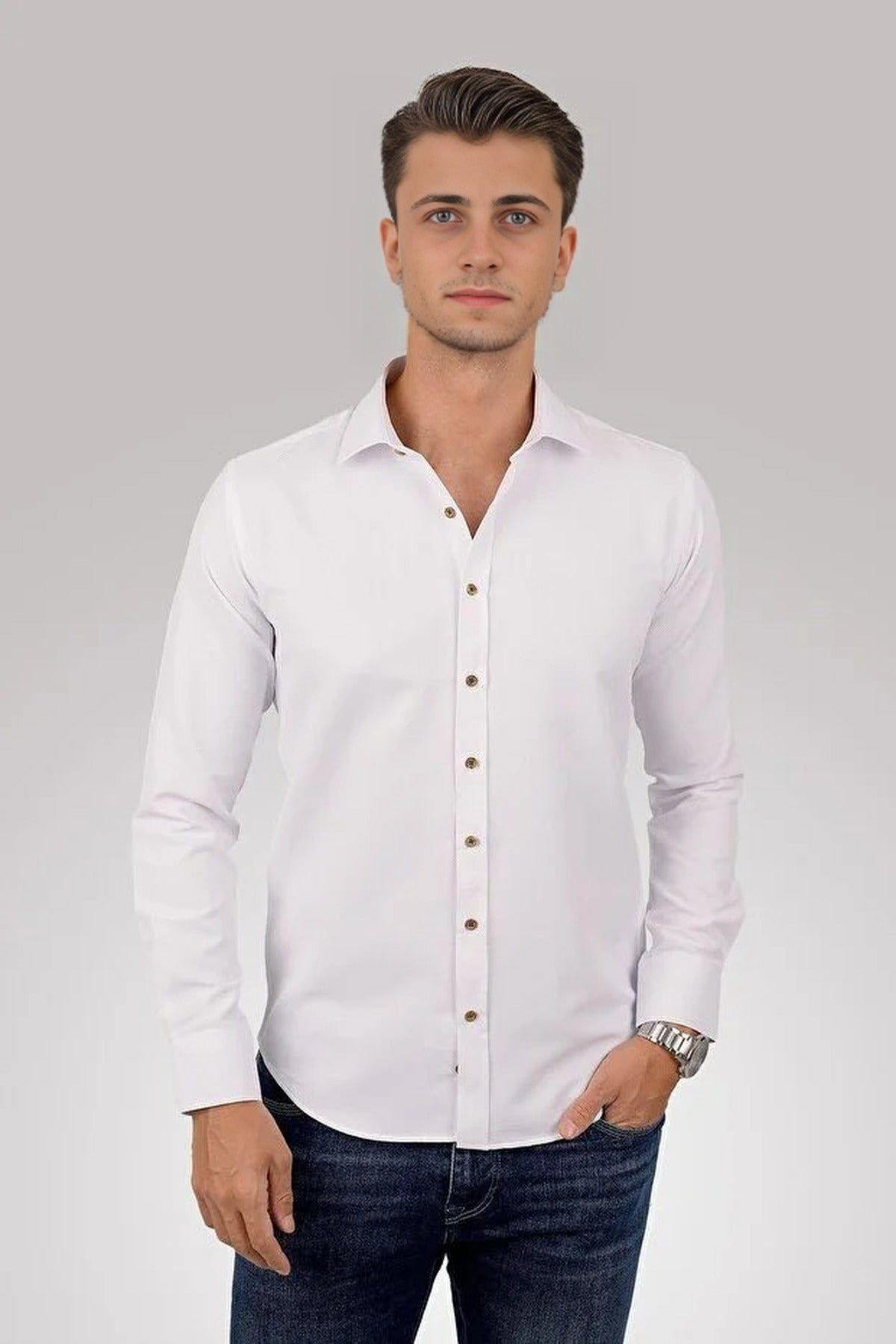 Men’s Long Sleeve Button Through Shirt by WOVCOR