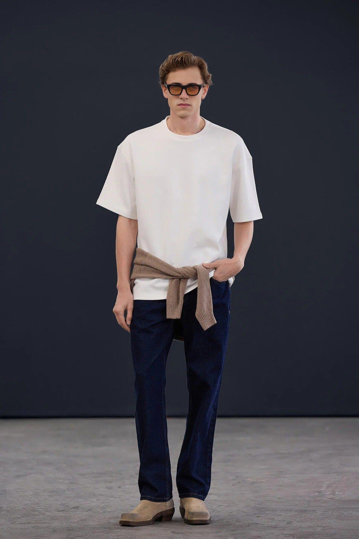 Men's Oversized Plain Short Sleeve T-Shirt by WOVCOR
