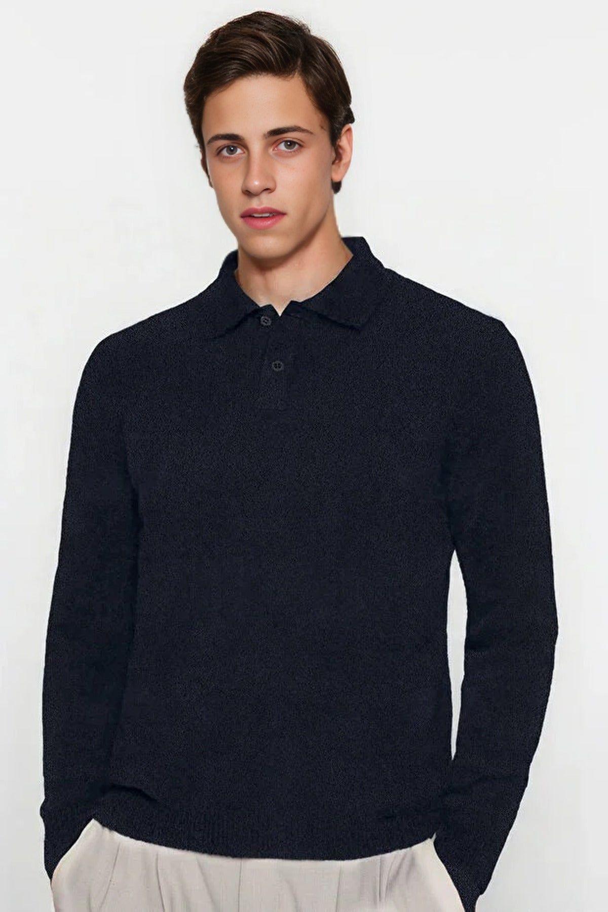 Men’s Polo Collar Knit Sweater by WOVCOR