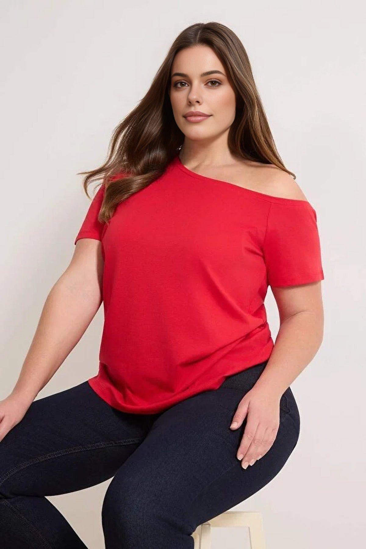 Off the Shoulder Relaxed Fit Short Sleeve Top by WOVCOR