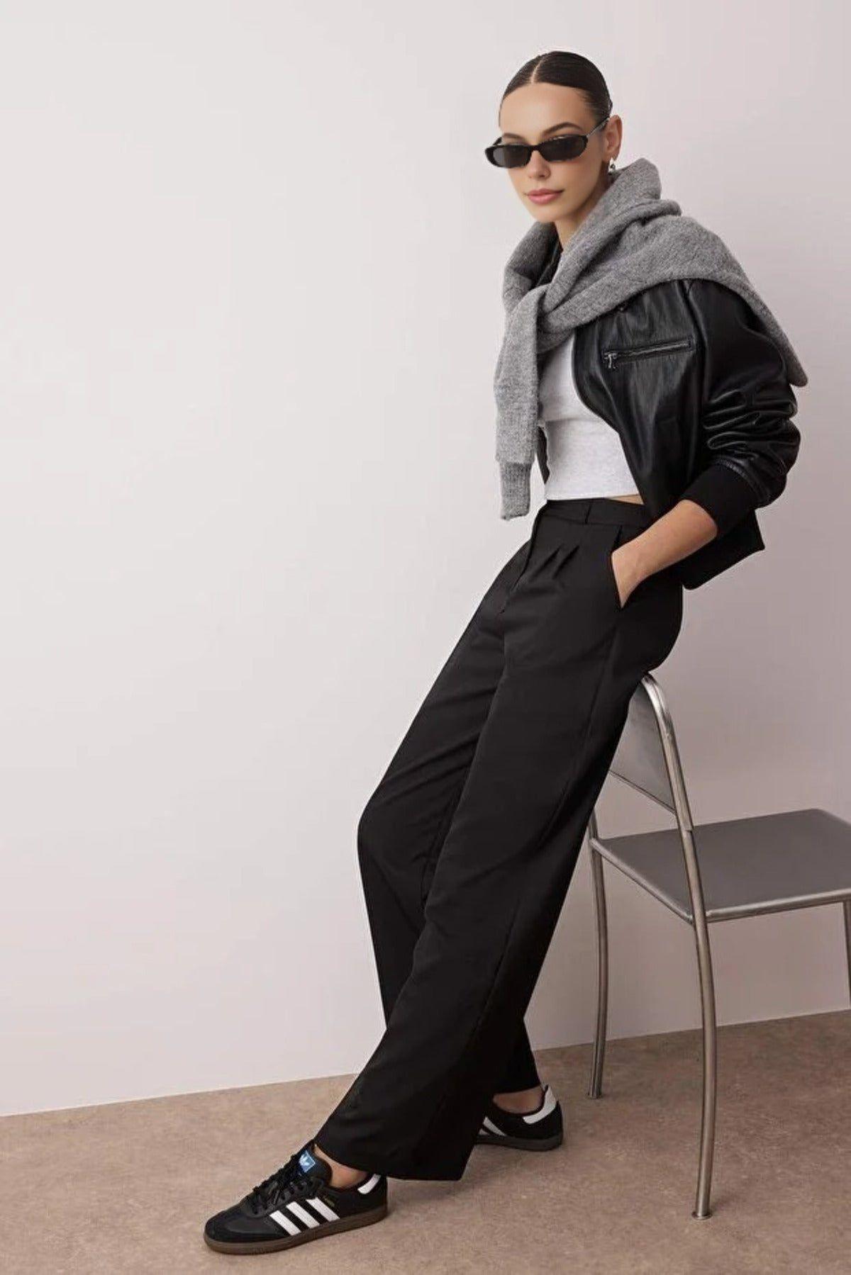 Pleated Wide Leg Tailored Trousers by WOVCOR