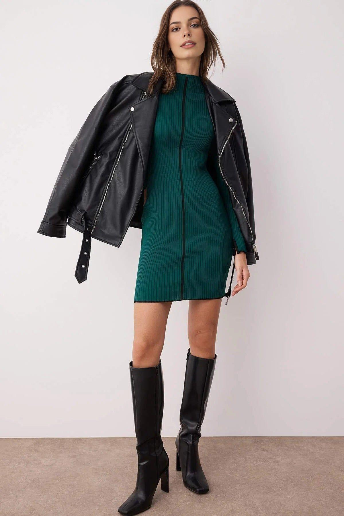 Ribbed Knit Mini Dress by WOVCOR