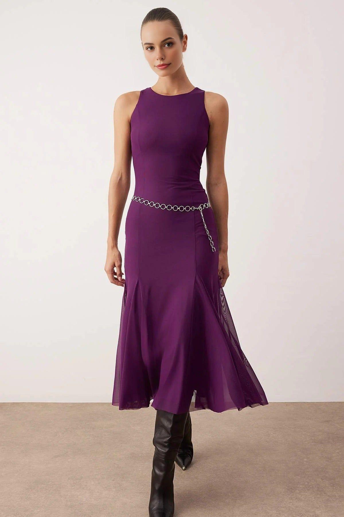 Sleeveless Fit and Flare Midi Dress by WOVCOR