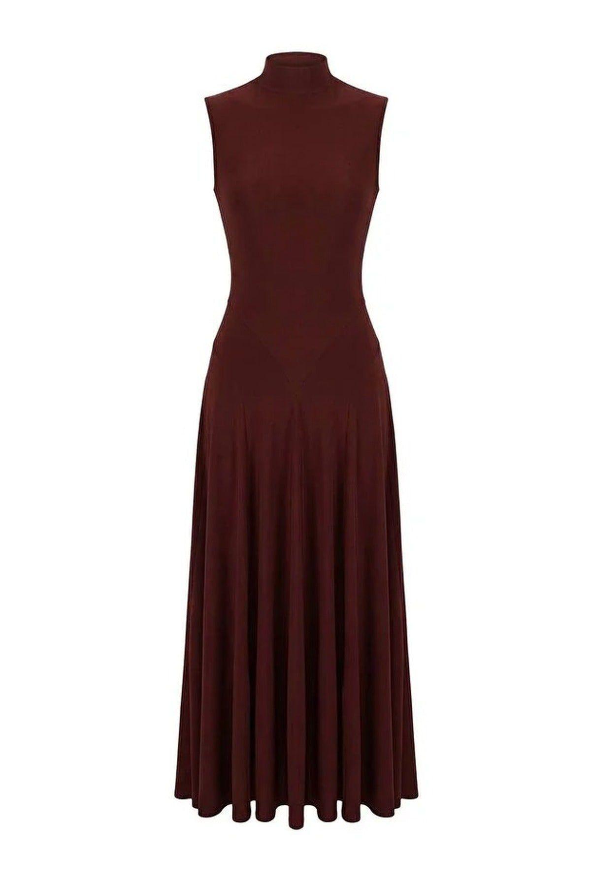 Sleeveless High Neck Knit Maxi Dress with Back Detail by WOVCOR Sleeveless High Neck Knit Maxi Dress with Back Detail by WOVCOR