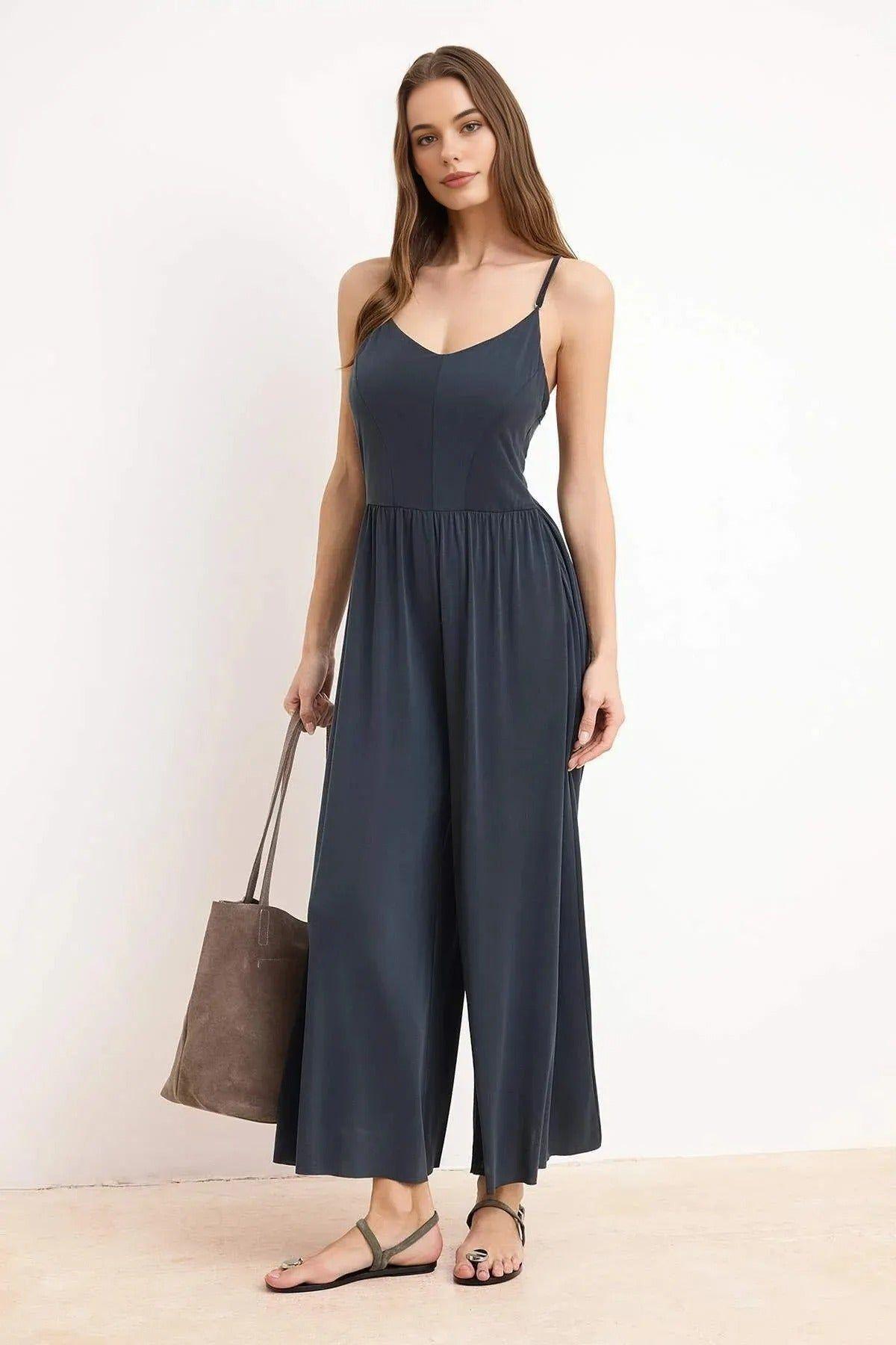 Strappy Wide Leg Culotte Jumpsuit by WOVCOR
