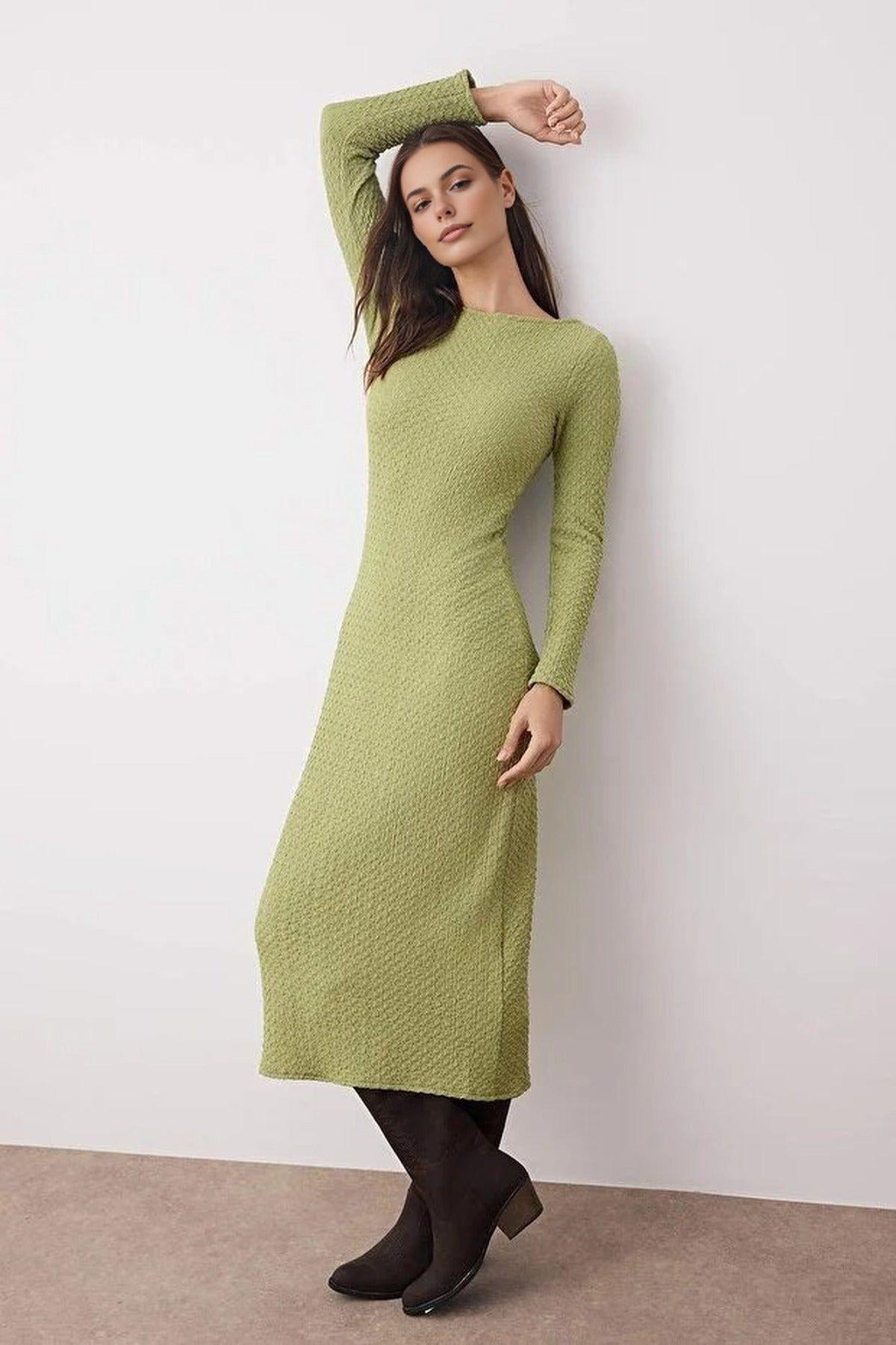 Textured Maxi Knit Dress Premium Fit by WOVCOR