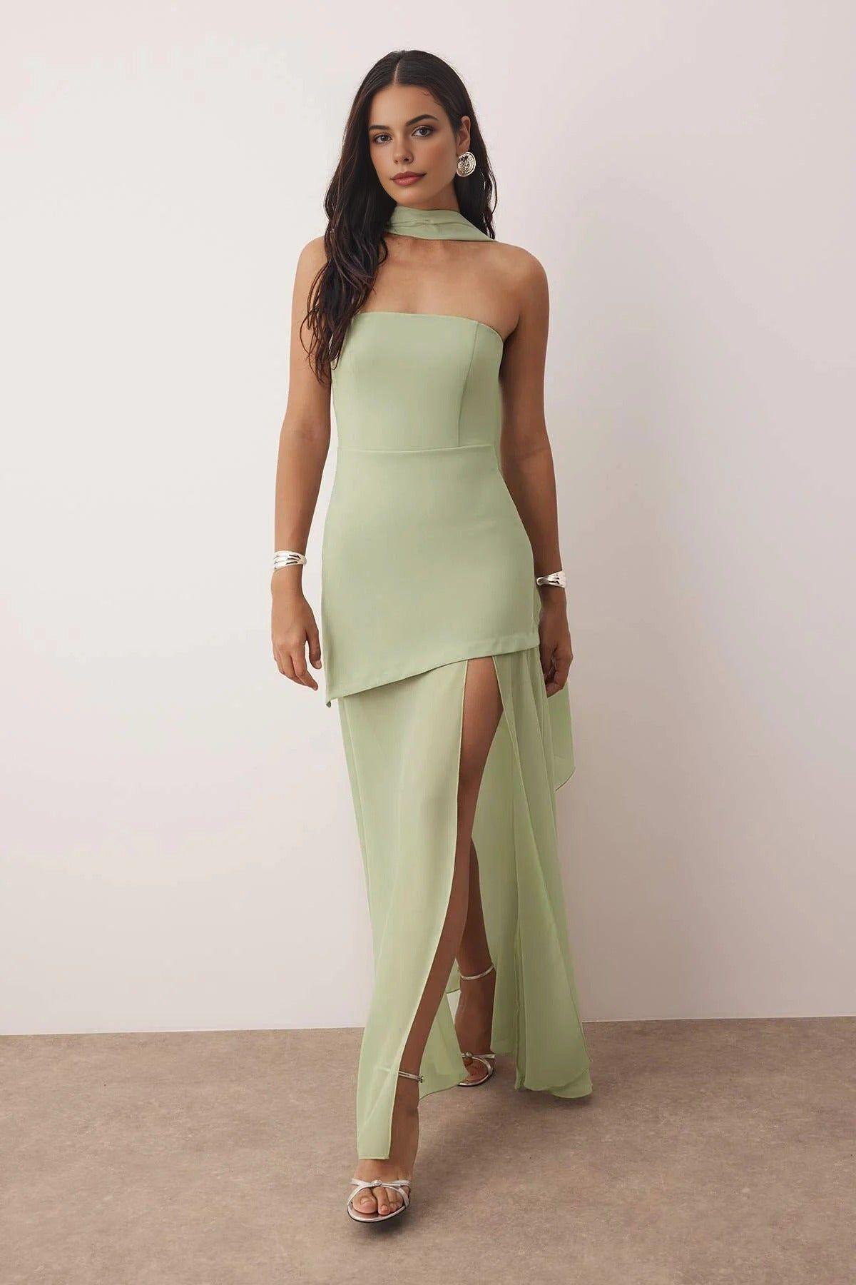 Woven Maxi Evening Dress With Shawl Detail by WOVCOR