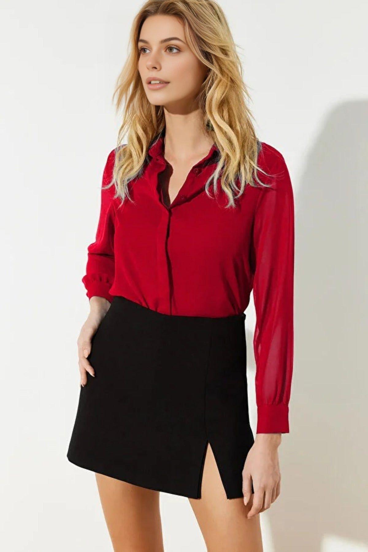 Woven Shirt With Transparent Sleeves by WOVCOR