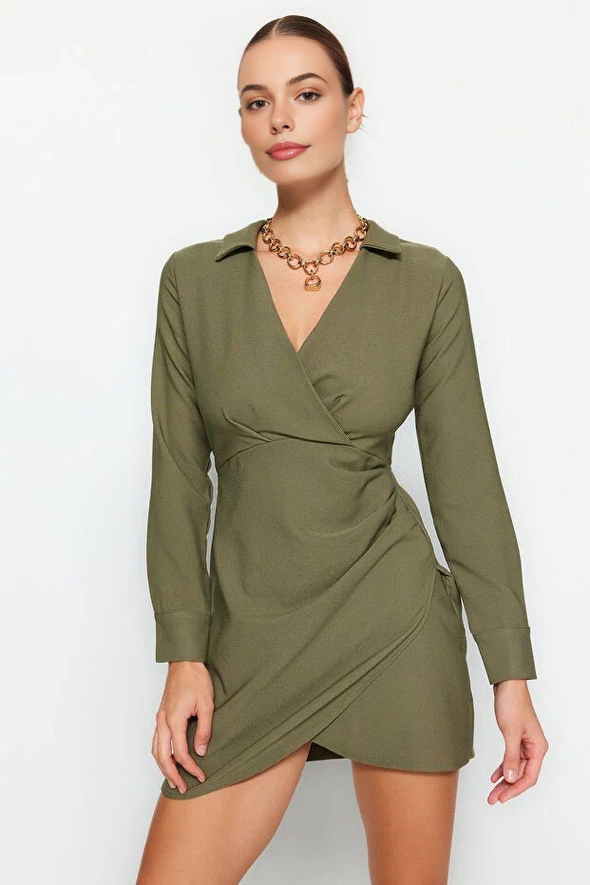 Woven Wrap-Style Mini Dress With Belted Detail by WOVCOR