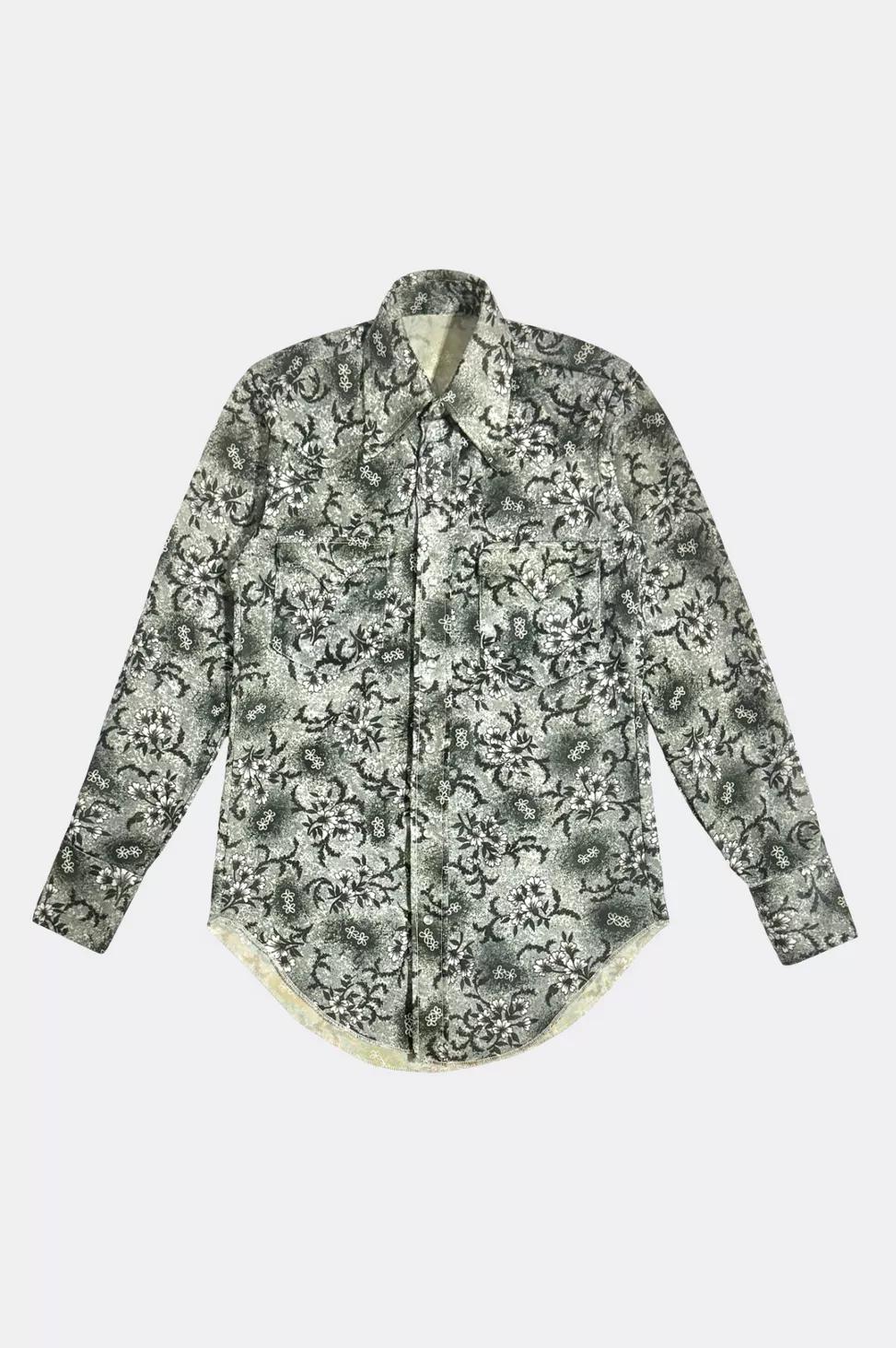 Vintage 1970's Wrangler Floral Print Western Pearl Snap Shirt by WRANGLER