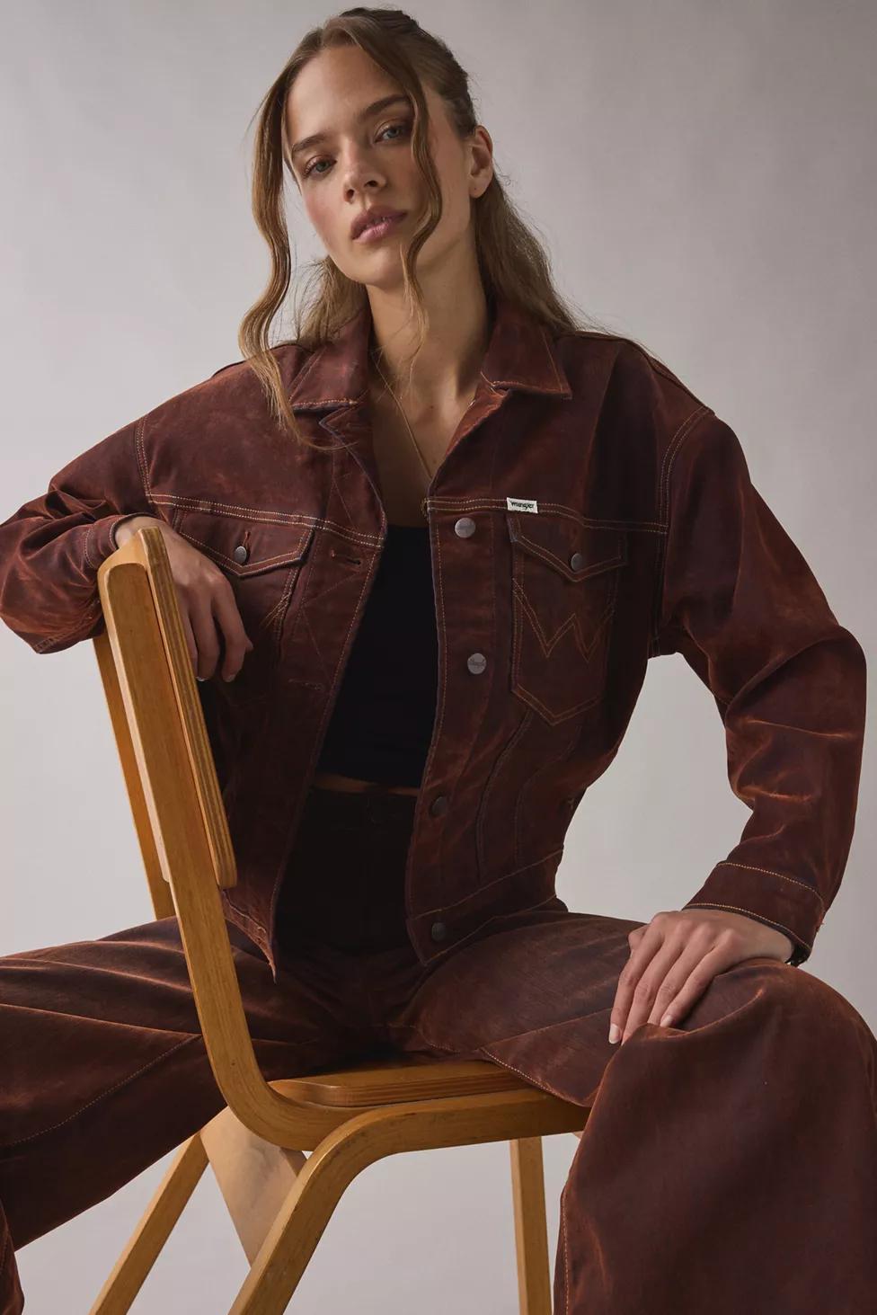 Wrangler Cowboy Cut® Velour Finish Denim Jacket by WRANGLER
