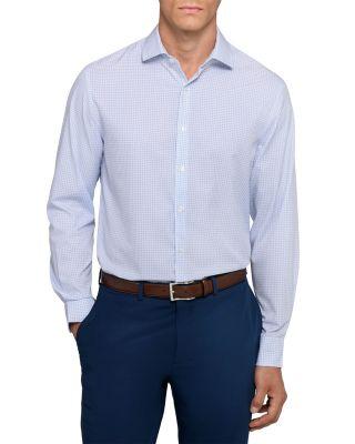 Slim Fit Interlocked Geo Performance Dress Shirt by WRK