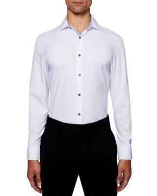 Slim Fit Performance White Solid Dress Shirt by WRK