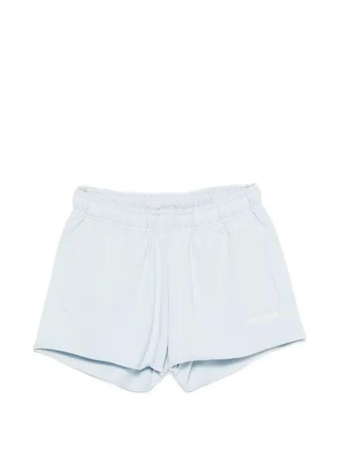 Itia logo-embroidered raw-edge shorts by WRSTBHVR