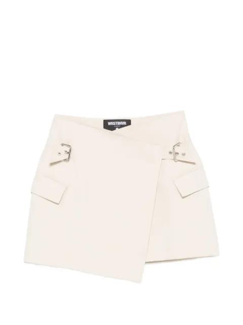 buckle-detail wrap mini skirt by WRSTBHVR