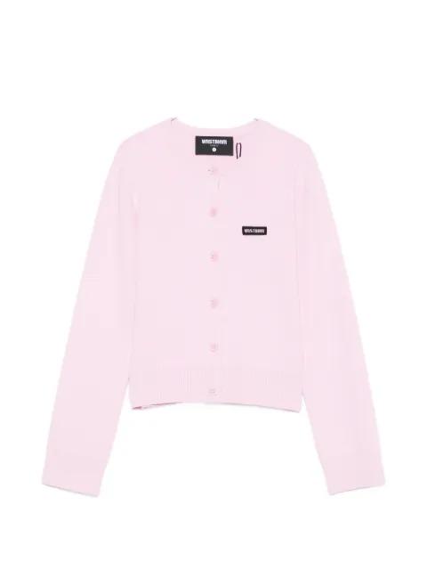 logo-patch button-up cardigan by WRSTBHVR