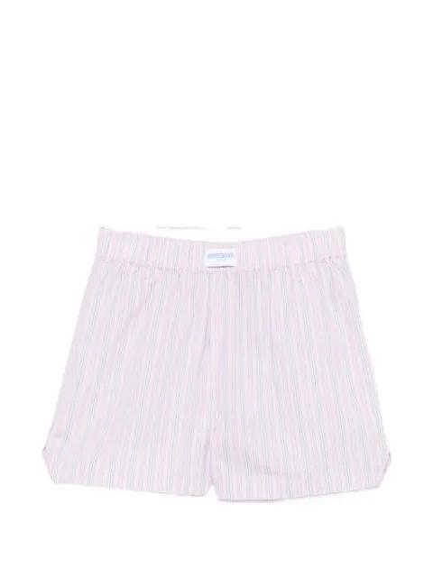 vertical-stripe logo-patch shorts by WRSTBHVR