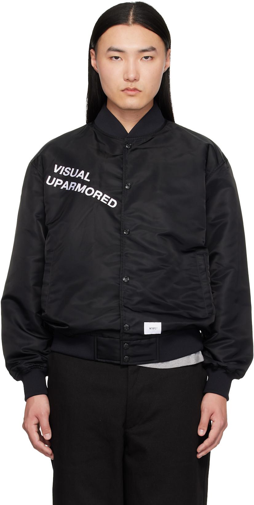 Black 'Team' Varsity Jacket by WTAPS