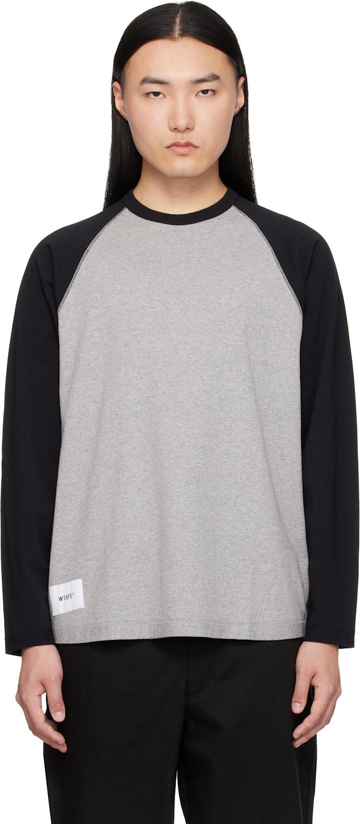 Gray & Black Ian Long Sleeve T-shirt by WTAPS