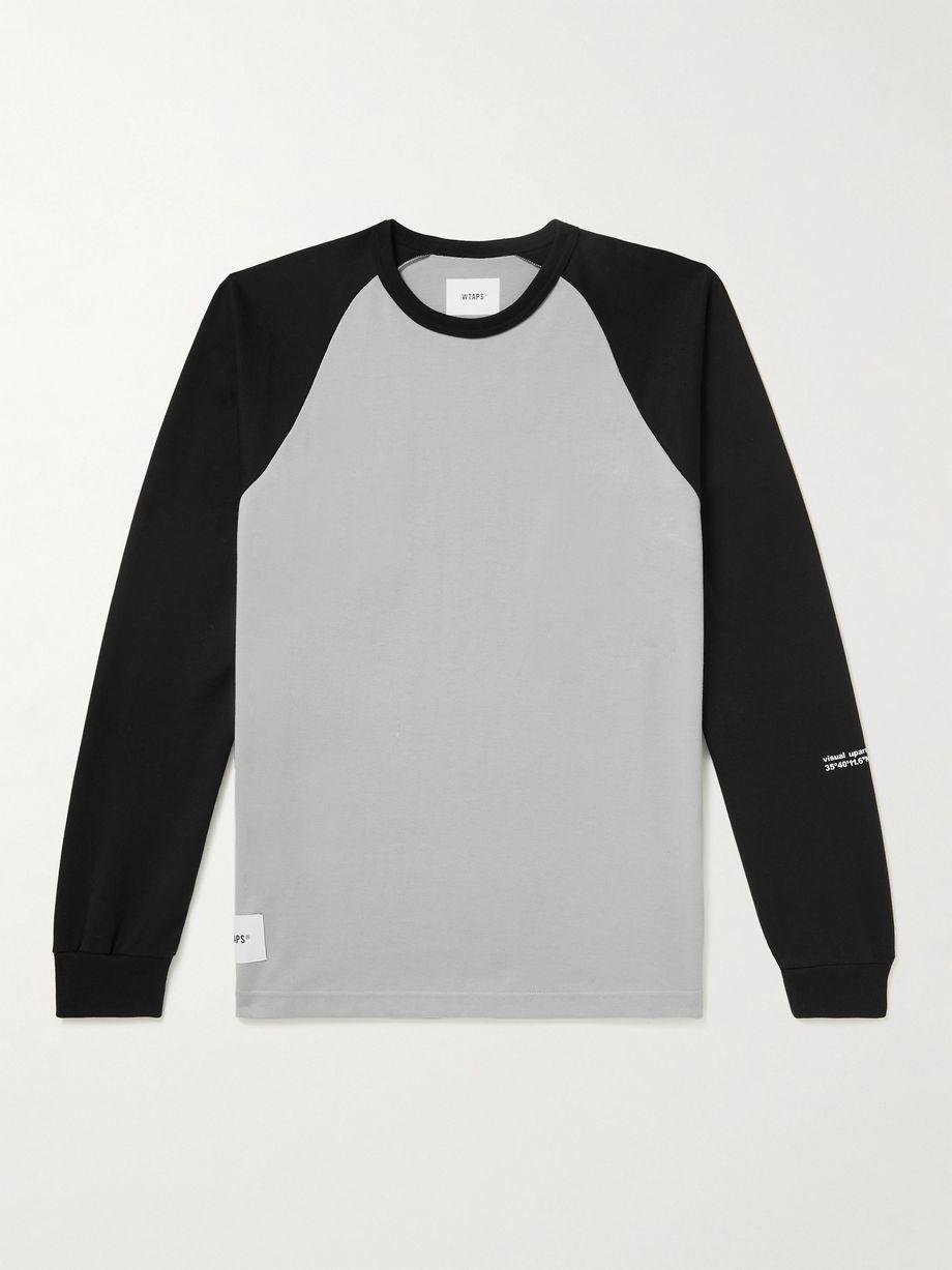 Ian Logo-Appliquéd Two-Tone Cotton-Blend Jersey T-Shirt by WTAPS(r)