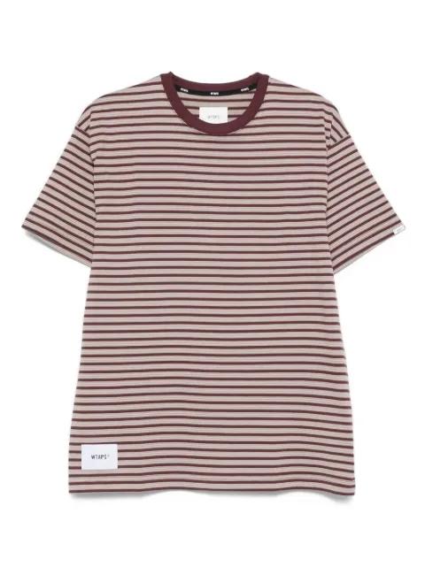 striped crew-neck T-shirt by WTAPS