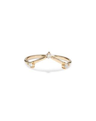 14K Yellow Gold Diamond Triangle Ring by WWAKE