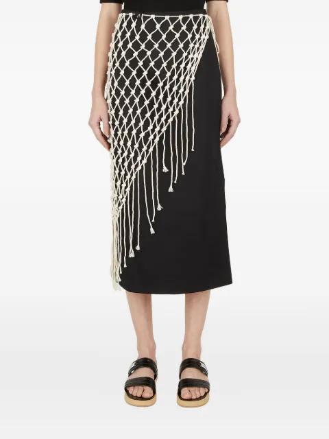 macramé-overlay skirt by WYNN HAMLYN
