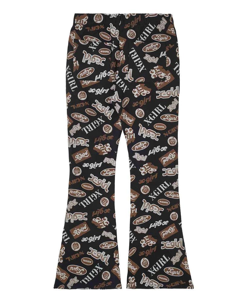 X-GIRL - All Over Print Flare Pants - (Black) by X-GIRL