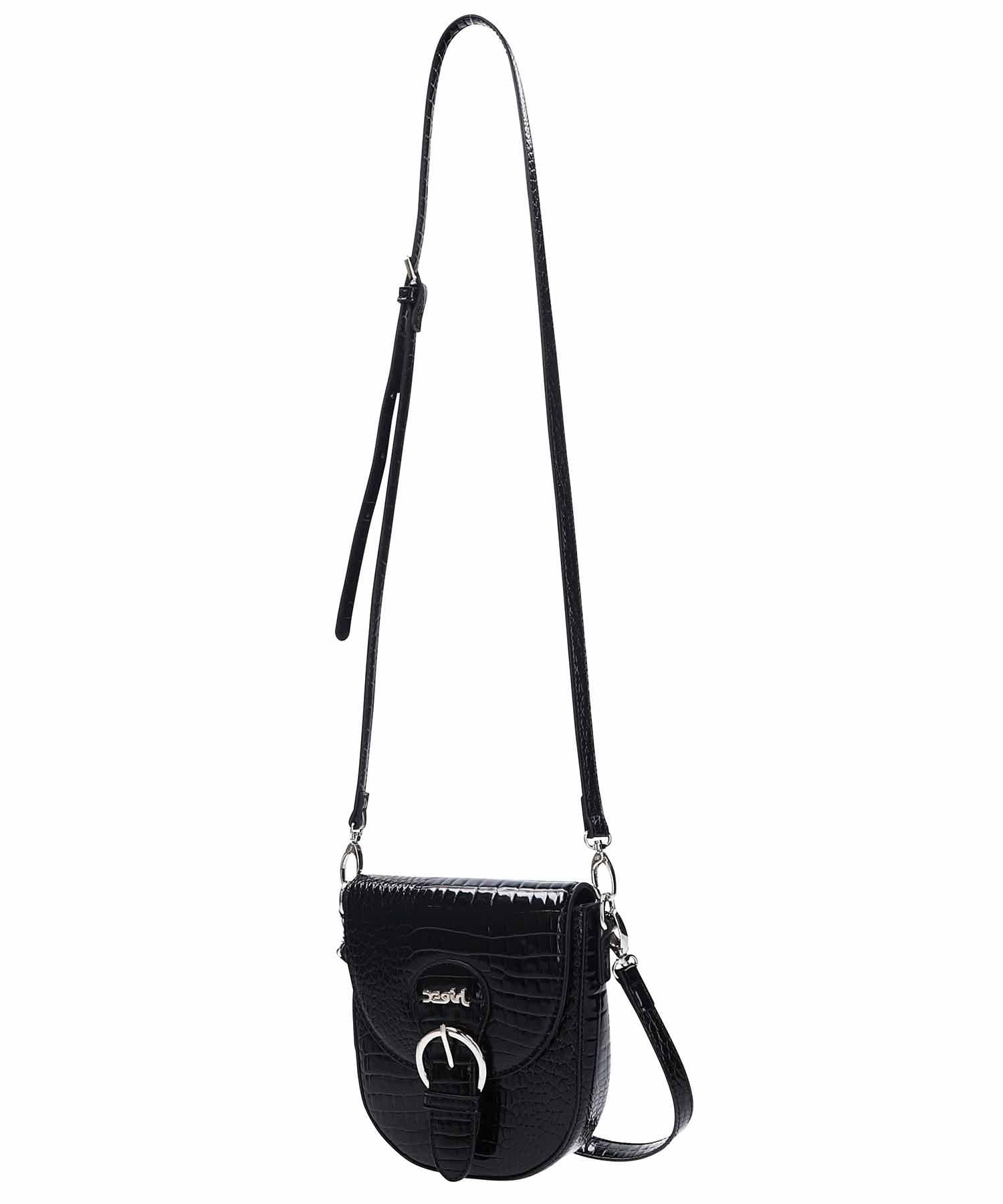 X-GIRL - Faux Croc 2Way Bag - (Black) by X-GIRL