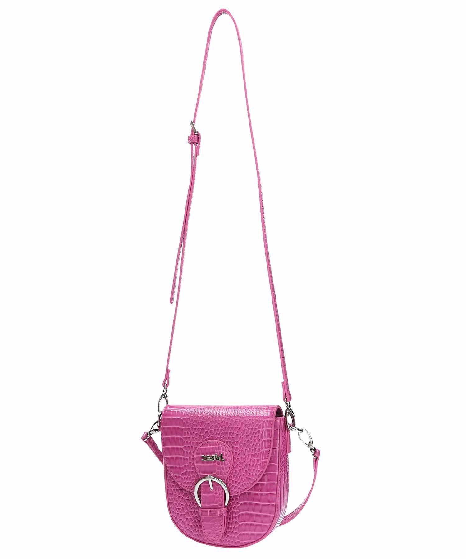 X-GIRL - Faux Croc 2Way Bag - (Fuschia) by X-GIRL