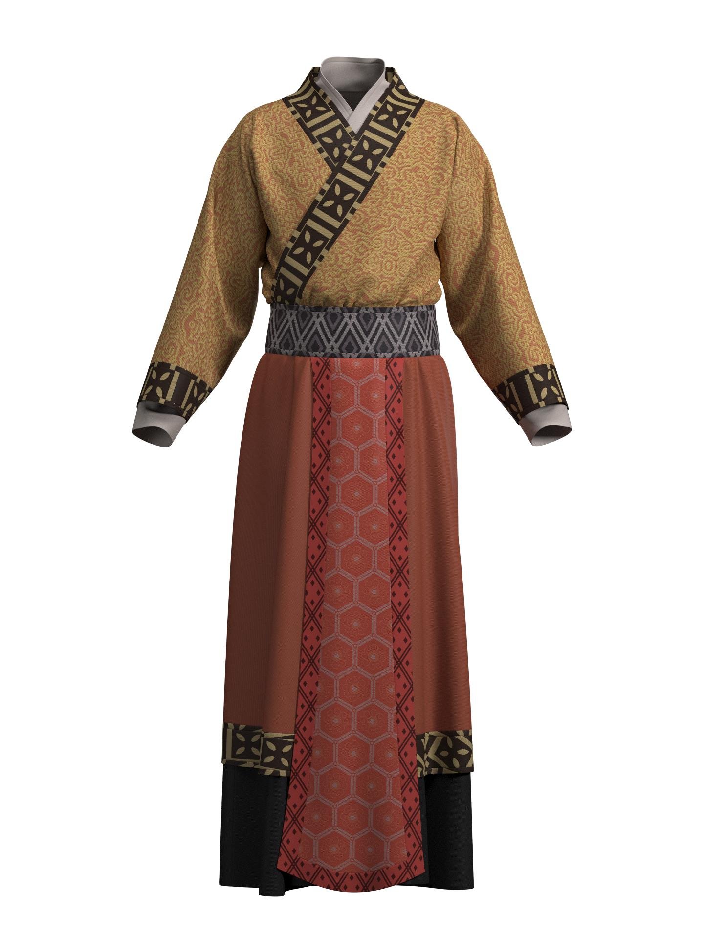 Upper garnment and underskirt for men in Shang Dynasty by X²H