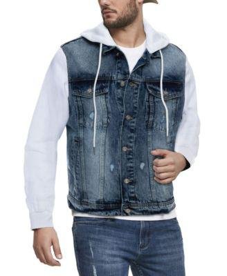 Men's Hooded Sweatshirt Denim Jacket by X-RAY